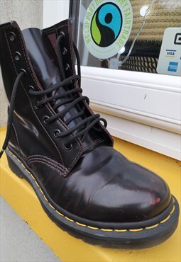 Dr Marten Maroon/ Black Original 1460 Leather Boots UK 6