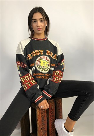 VINTAGE ACROPOLE TOP TEDDY BEAR SWEATSHIRT SWEATER JUMPER