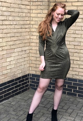 GO FOR THE GOLD- EARLY 80S LUREX DISCO DRESS