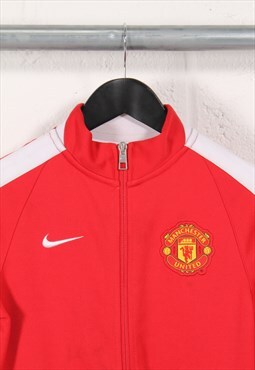 Vintage Nike x Manchester Utd Track Jacket in Red XS
