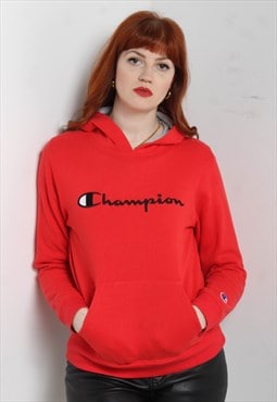 Vintage Champion Sweatshirt Hoodie Red