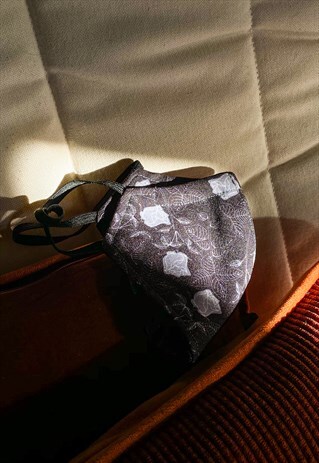 REUSABLE FACE COVERING - GREY ROSE