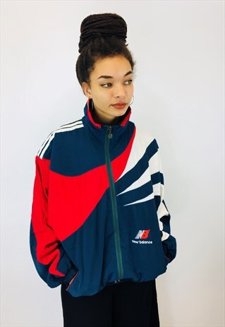 VINTAGE 80S NEW BALANCE EMBROIDERED WINDBREAKER JACKET