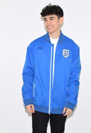 VINTAGE 90S BLUE UMBRO SPORTS TRACKSUIT TOP JACKET