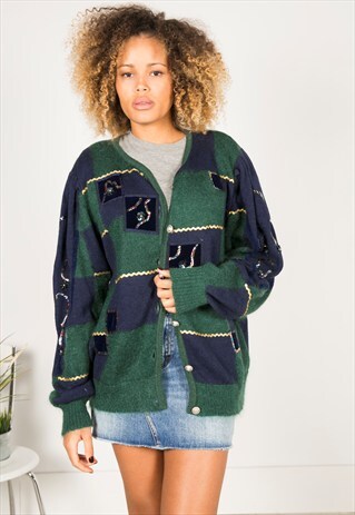 VINTAGE 80S CASUAL KNIT CARDIGAN / R0577