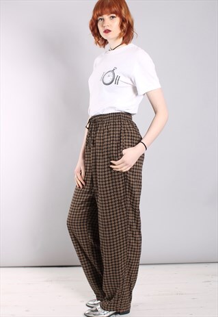 VINTAGE 80S PATTERNED HIGH WAISTED TROUSERS