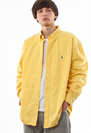VINTAGE POLO RALPH LAUREN 90S YELLOW LONG SLEEVE