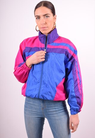 WOMENS VINTAGE TRACKSUIT TOP JACKET LARGE MULTI 90'S