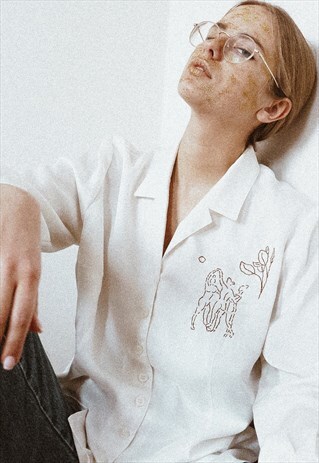 HAND EMBROIDERED PAJAMA STYLE BLOUSE