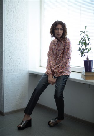 VINTAGE 70'S MULTICOLOUR PATTERNED LONG SLEEVED SHIRT