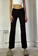 VINTAGE Y2K LOW RISE BROWN TAILORED STRAIGHT LEG TROUSERS