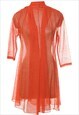 Vintage Orange Long Sleeve Sheer Jacket - M