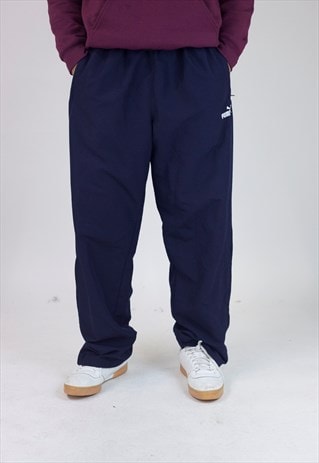 navy puma tracksuit bottoms