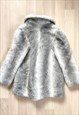 VINTAGE SILVER FAUX FUR COAT