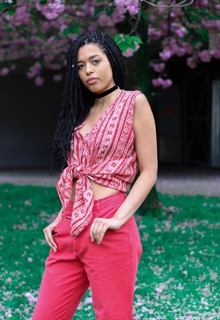 RED STRIPED BLOUSE