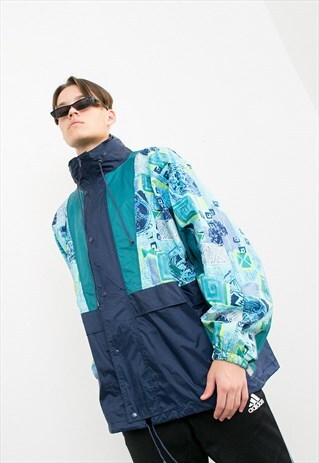 VINTAGE NYLON OUTDOOR WINDBREAKER FULL ZIP JACKET 90S UNISEX