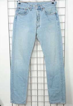 Vintage 90s Levi's 501 Jeans Faded Blue Size 32/36"