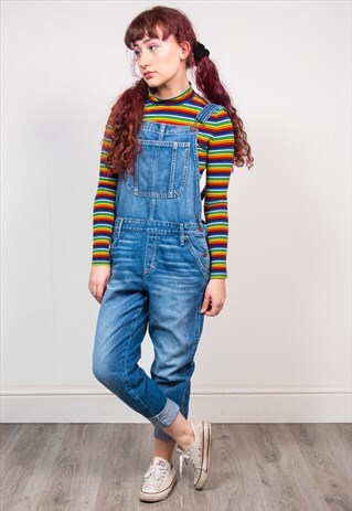 ABERCROMBIE & FITCH VINTAGE 90'S BLUE DENIM DUNGAREES