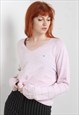 VINTAGE TOMMY HILFIGER V NECK JUMPER PINK