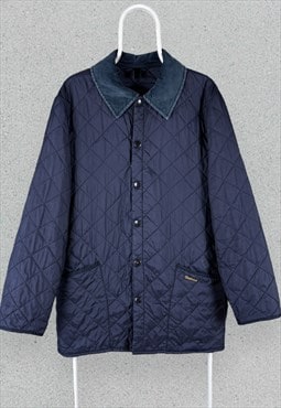 Barbour Blue Quilted Liddesdale Jacket  Mens Medium