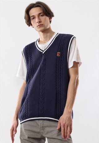 90S VINTAGE MENS NIKE CHALLENGE TENNIS COURT KNIT VEST GILET