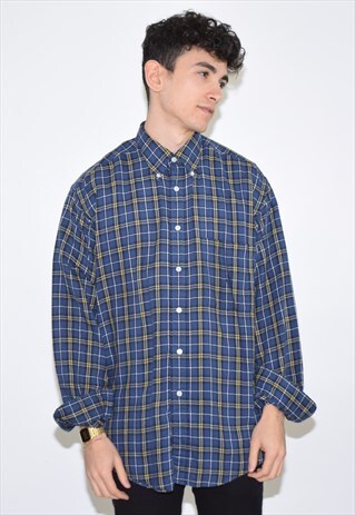 VINTAGE 90S BLUE CHECKERED NAUTICA SHIRT