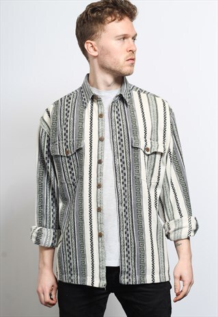 VINTAGE AZTEC PATTERNED SHIRT