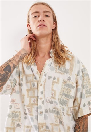 VINTAGE PATTERNED FESTIVAL SHORT SLEEVE SHIRT
