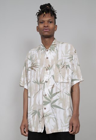 VINTAGE 90'S SHORT-SLEEVED FERN PRINT SHIRT