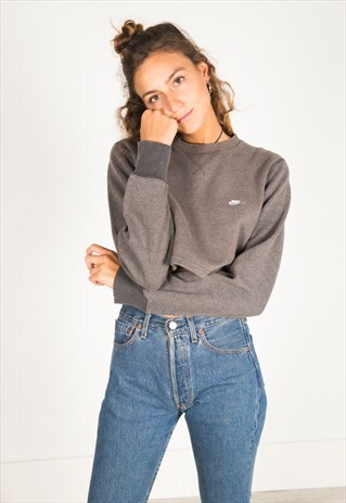 VINTAGE 90S USA CROP SWEATSHIRT/ R218