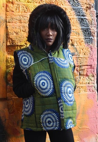 AFRICAN PRINT BODY WARMER - AFRICAN CLOTHING - FESTIVAL COAT