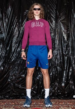 Vintage Y2K GAP sports style zip up hoodie in plum