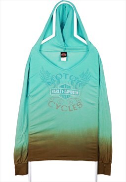 Harley Davidson 90's Hooded Sweatshirt XXXLarge (3XL) Blue