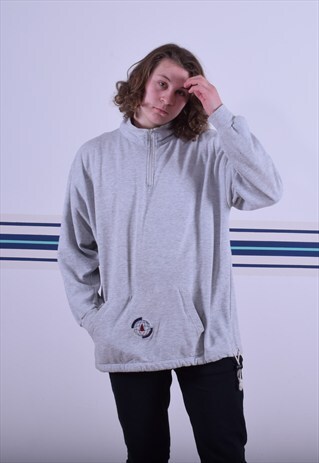 GREY MUSTO 3/4 ZIP PULLOVER