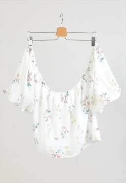 VINTAGE 00S crop top blouse in flower print