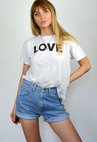 VINTAGE 90S WRANGLER DENIM BLUE HIGH WAISTED SHORTS