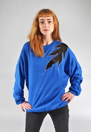 VINTAGE ROYAL BLUE FLAME SWEAT
