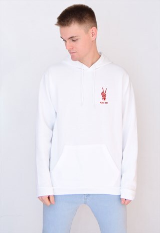 WHITE PEACE OUT (RED) HOODIE
