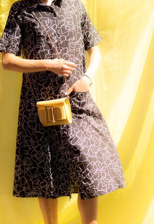 HEART PRINT OVERSIZED SHIRT DRESS