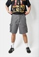 VINTAGE CARGO SHORTS GREY MENS MULTI POCKET HIKING TOURIST