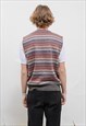 VINTAGE 80S AZTEC MULTICOLOR STRIPED V NECK KNIT VEST UNISEX