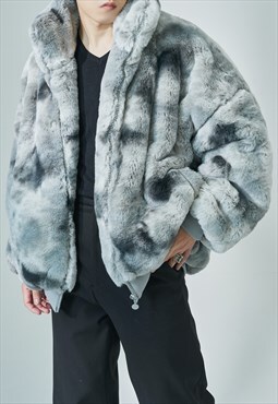 Men's Textured camouflage gray cotton coat a vol.8