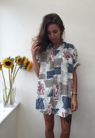 CRAZY PATTERN OVERSIZED RETRO VINTAGE UNISEX FESTIVAL SHIRT