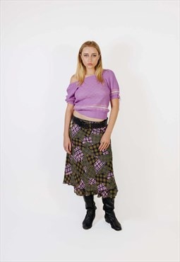Vintage 90s Patchwork Grunge Midi Skirt