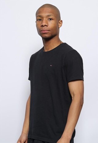 VINTAGE TOMMY HILFIGER LOGO T-SHIRT BLACK