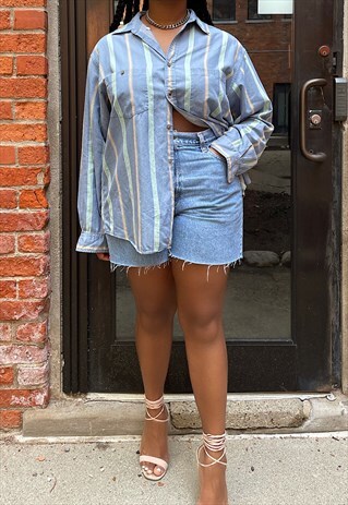 VINTAGE 80S LIZ CLAIBORNE STRIPE BUTTON DOWN SHIRT