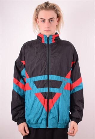 MENS VINTAGE TRACKSUIT TOP JACKET XL MULTI 90S