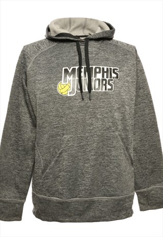 GREY ADIDAS PRINTED HOODIE - L
