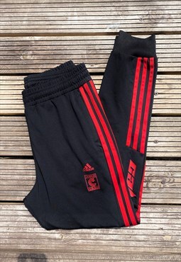 Adidas Calabasas black & red tracksuit bottoms small 