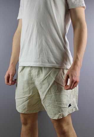 VINTAGE KAPPA SHORTS IN GREY WITH EMBROIDERED LOGO, POCKETS